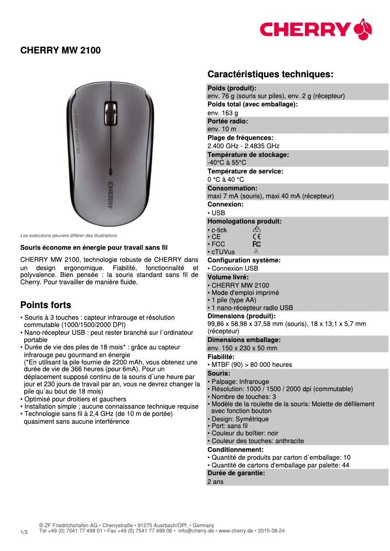 Image de la première page du manuel de l'appareil MW 2100