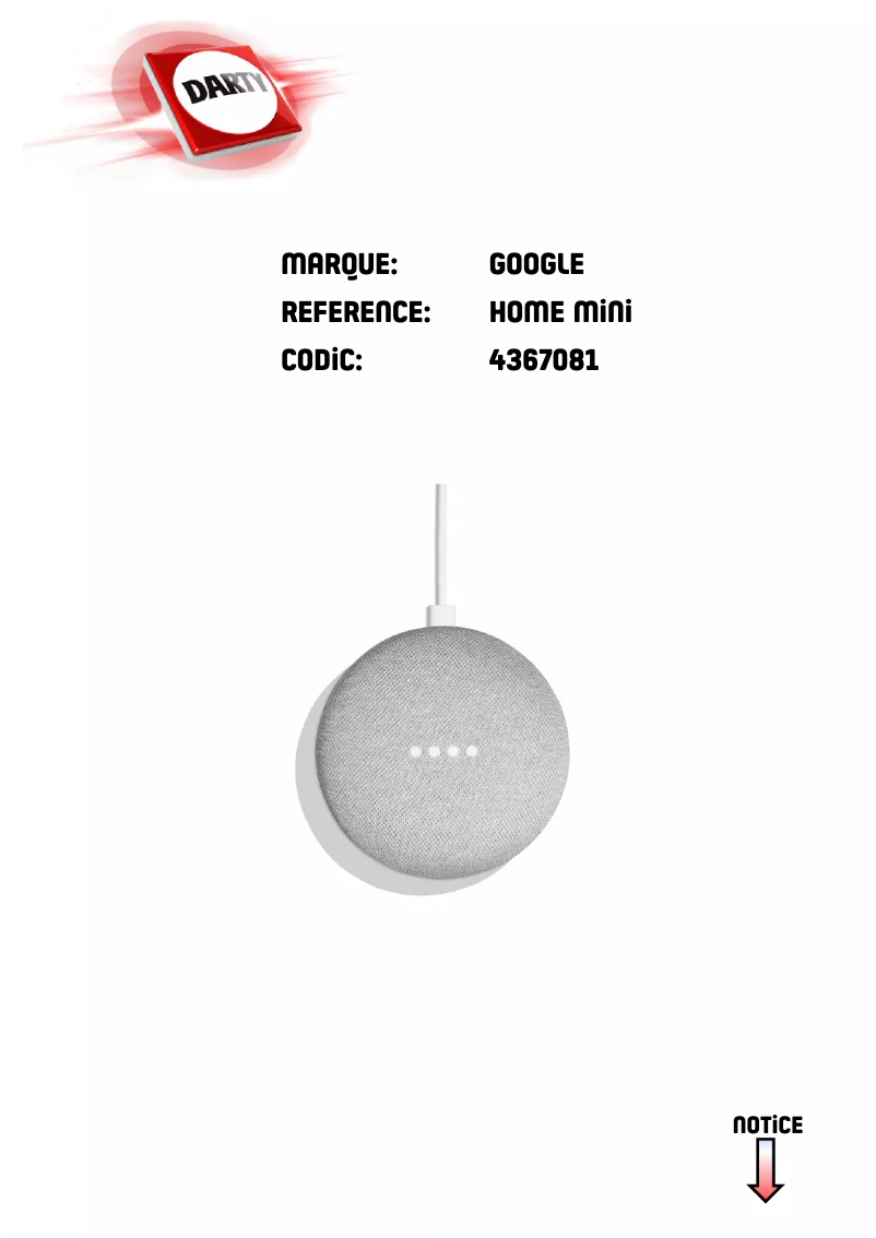 Image de la première page du manuel de l'appareil Home Mini