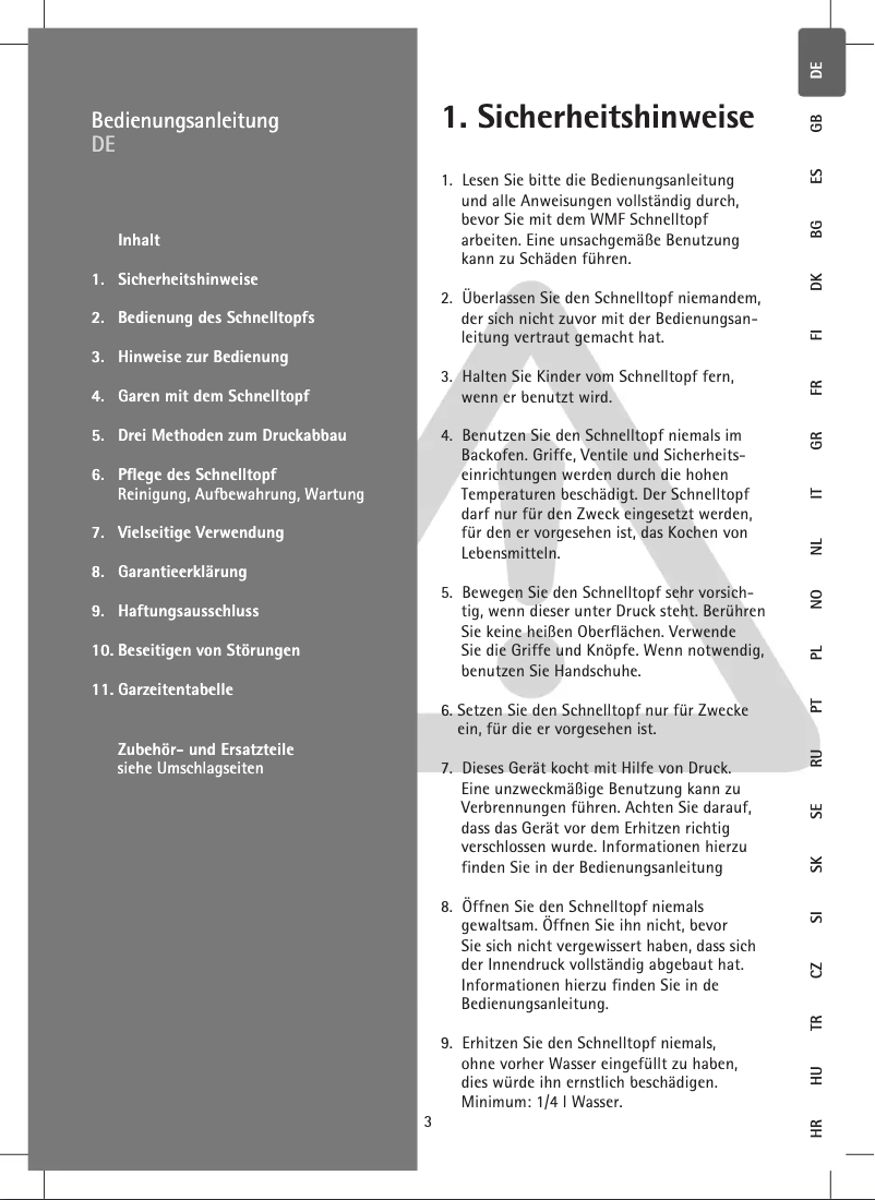 Page 1 de la notice Manuel utilisateur WMF 60.9613.9510