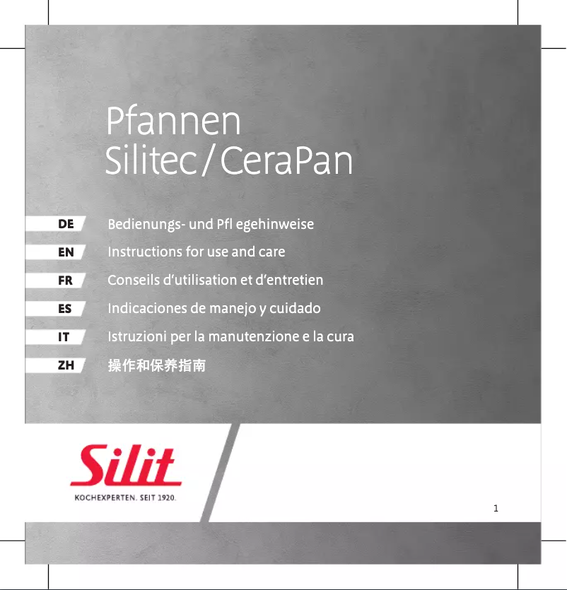 Página 1 del manual Manual de usuario Silit Torino