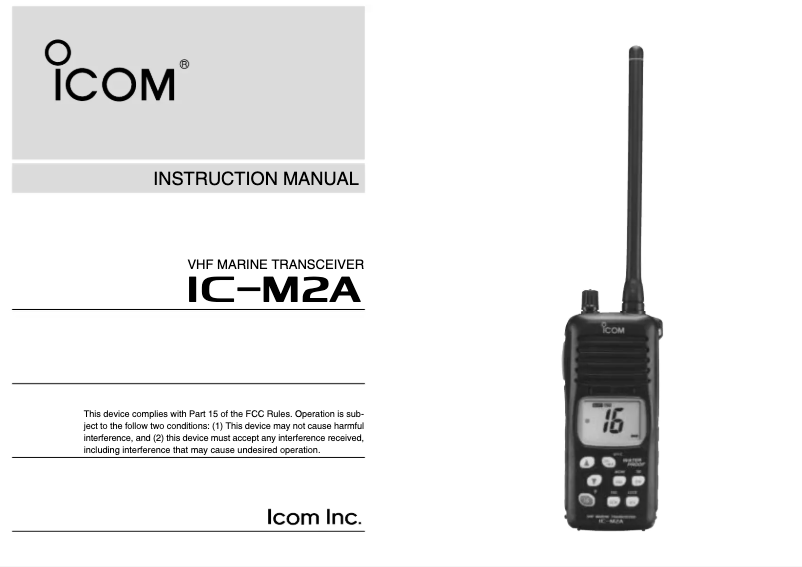 Image de la première page du manuel de l'appareil ICM2M