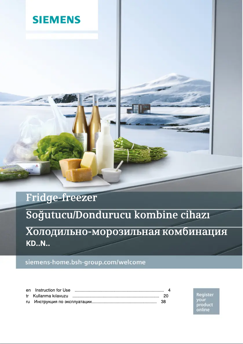Page n°1 - Manuel utilisateur Siemens KD56NNW20N