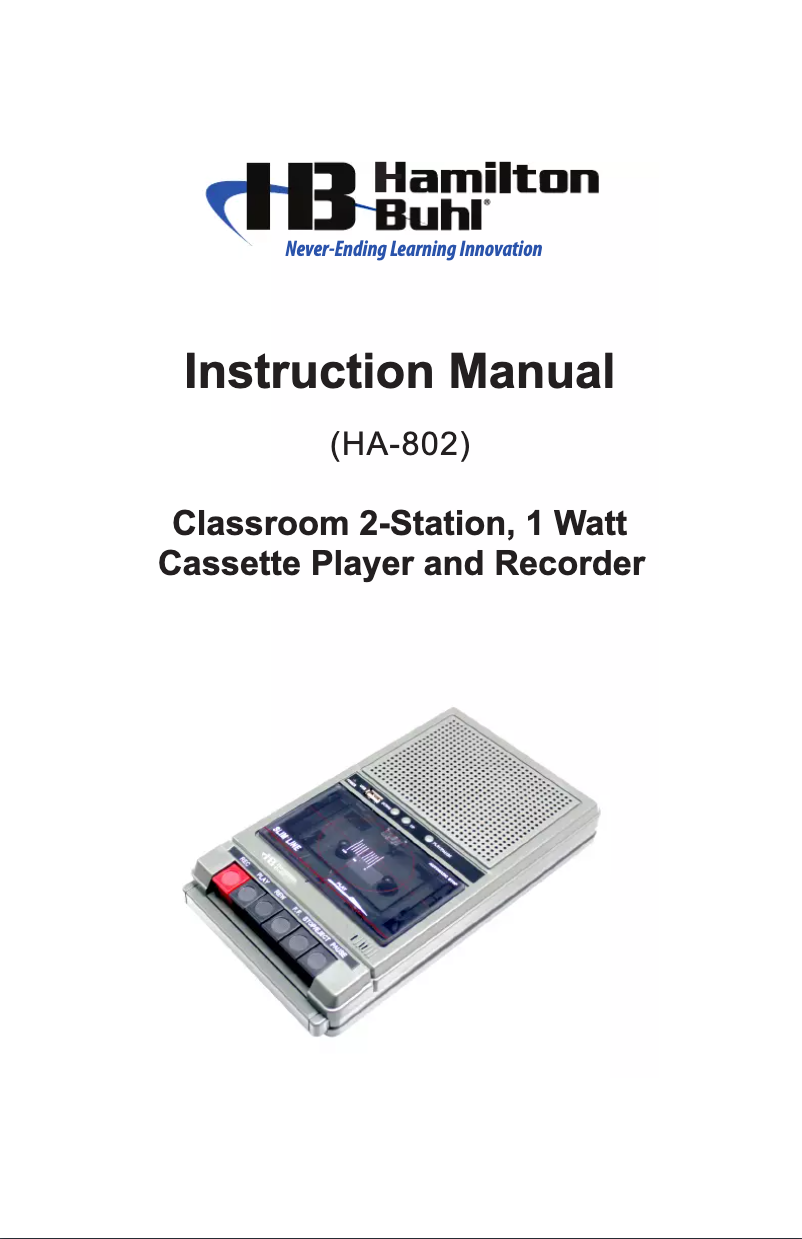 Página 1 del manual Manual de usuario Hamilton Buhl HA802