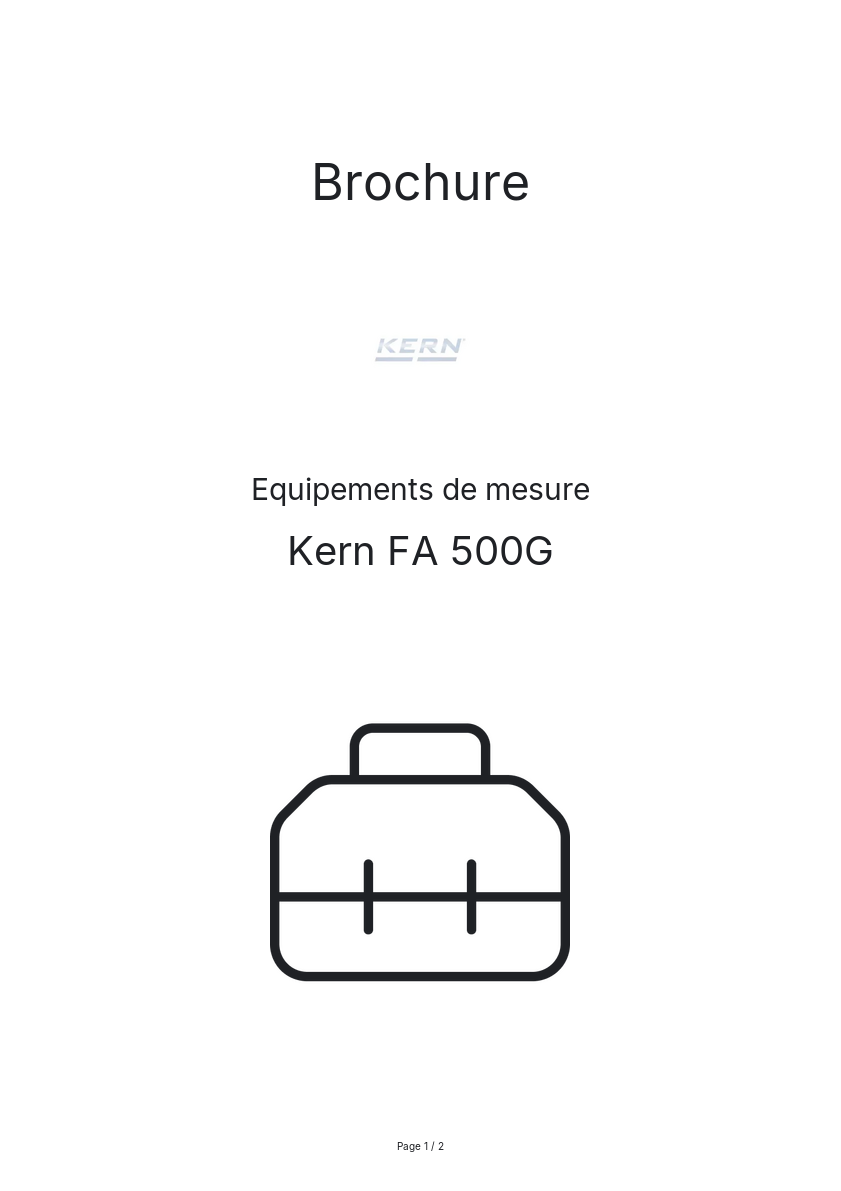 Image de la première page du manuel de l'appareil FA 500G