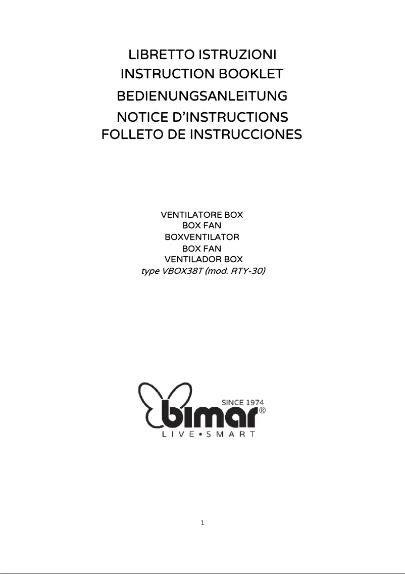 Page n°1 - Manuel utilisateur Bimar VBOX38T
