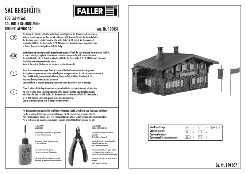 Page n°1 - Manuel utilisateur Faller 190057