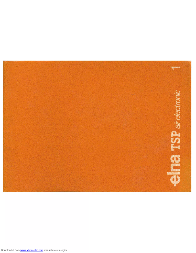 Image de la première page du manuel de l'appareil TSP Air Electronic