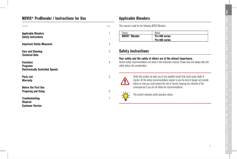 Image de la première page du manuel de l'appareil ProBlender 880L