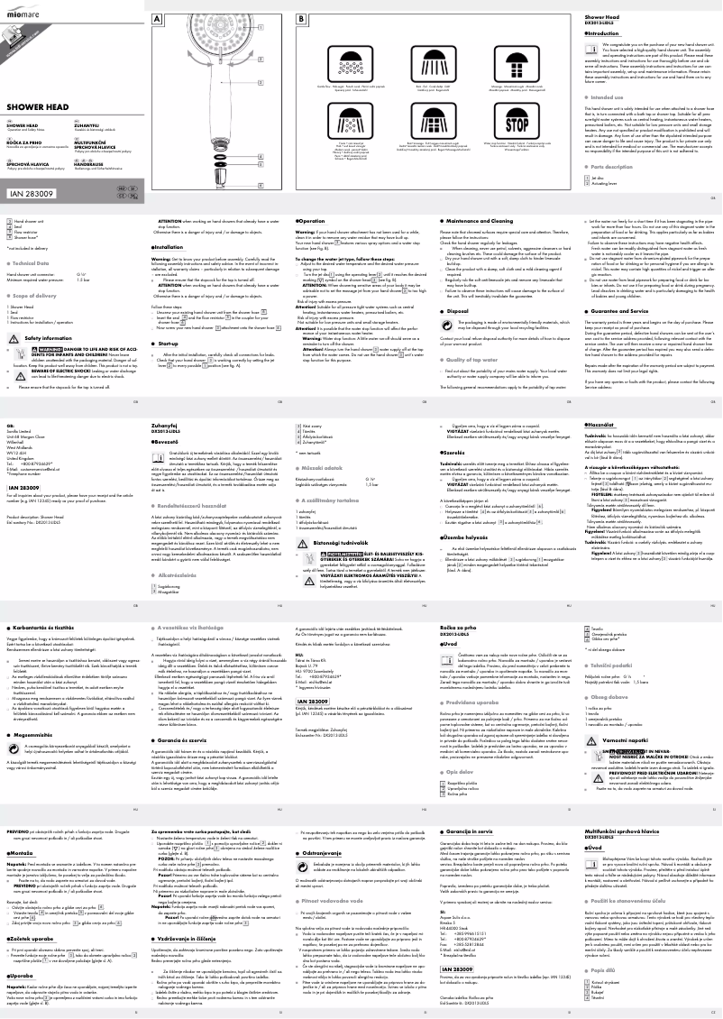 Page 1 de la notice Manuel utilisateur Miomare IAN 283009