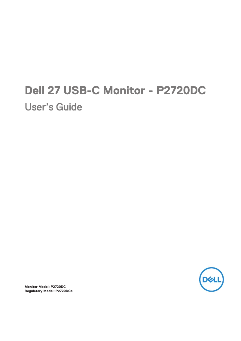 Page n°1 - Manuel utilisateur Dell Professional P2720DC