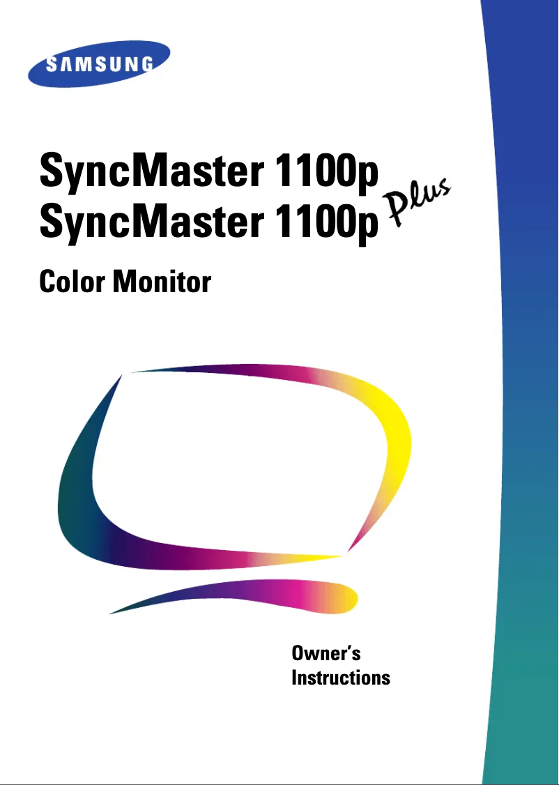 Page n°1 - Manuel utilisateur Samsung SyncMaster 1100P