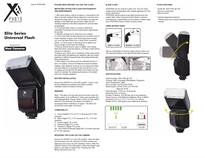Page n°1 - Manuel utilisateur Xit XTDF4500