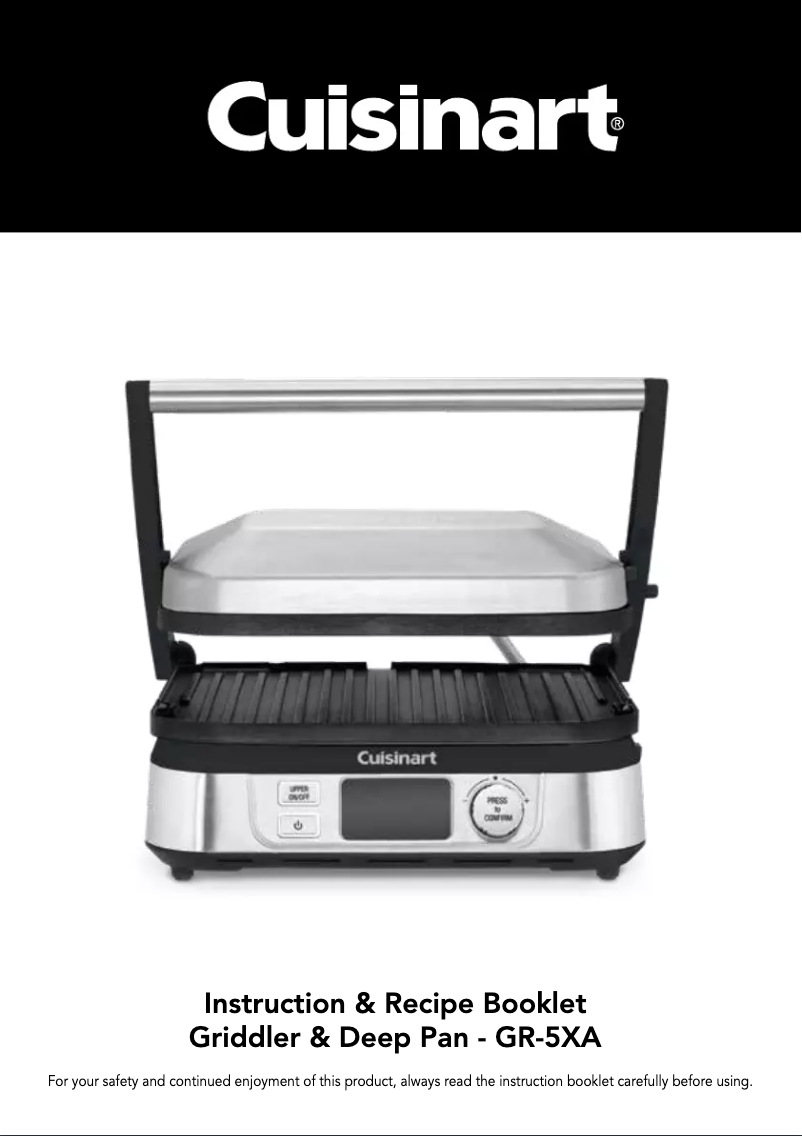 Page n°1 - Manuel utilisateur Cuisinart Griddler & Deep Pan GR5-XA