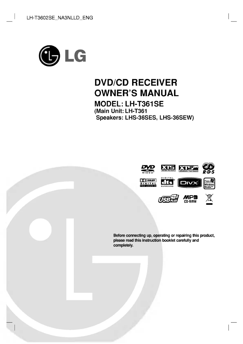 Image de la première page du manuel de l'appareil LH-T361SE