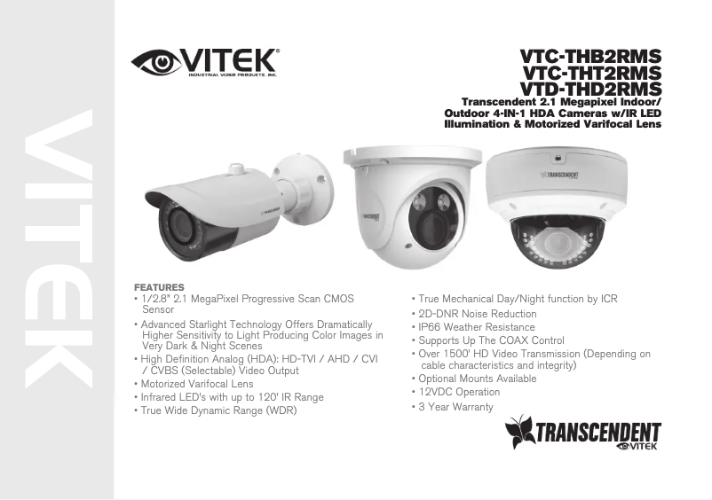 Page 1 de la notice Manuel utilisateur Vitek VTD-THD2RMS