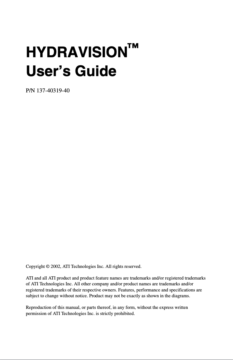 Page n°1 - Manuel utilisateur AMD ATi FirePro V7750