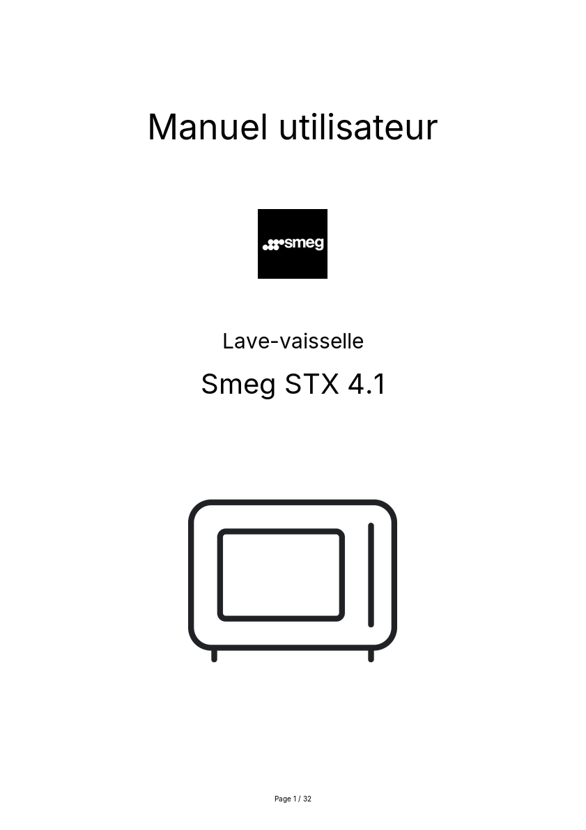 Page n°1 - Manuel utilisateur Smeg STX 4.1