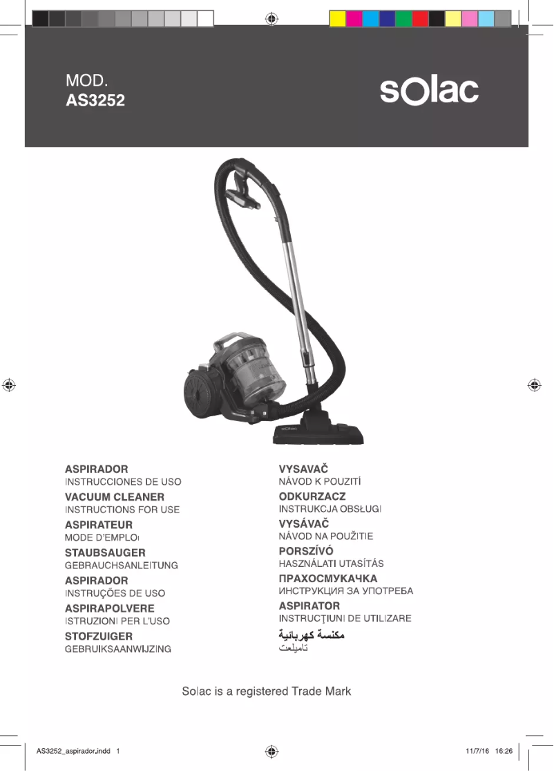 Page 1 de la notice Manuel utilisateur Solac Multicyclonic AAA
