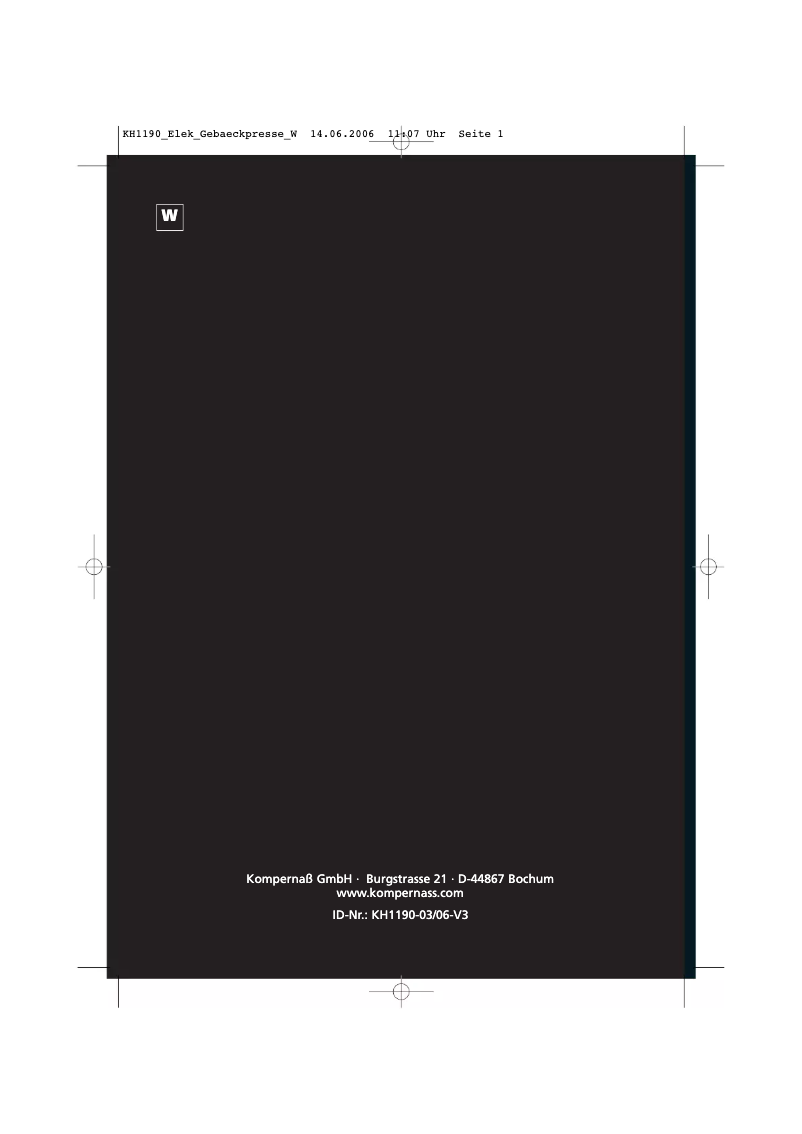 Image de la première page du manuel de l'appareil KH 1190