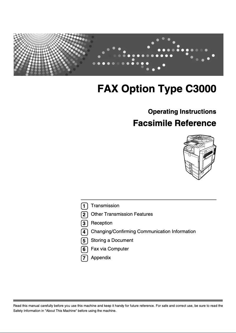 Page n°1 - Manuel utilisateur Ricoh Aficio MP C3000