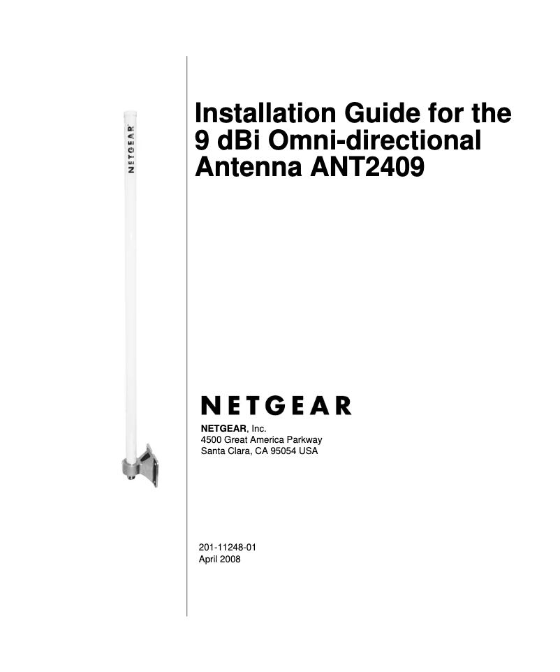Page 1 de la notice Guide d'installation Netgear ANT2409v2