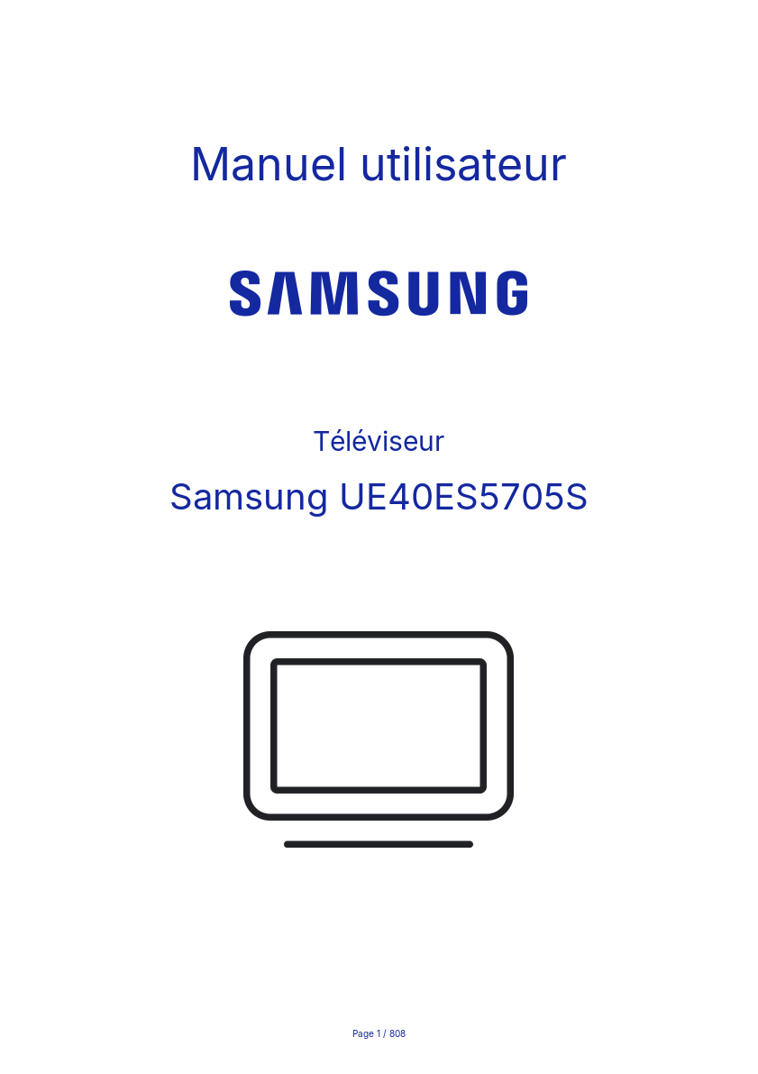 Page n°1 - Manuel utilisateur Samsung UE40ES5705S