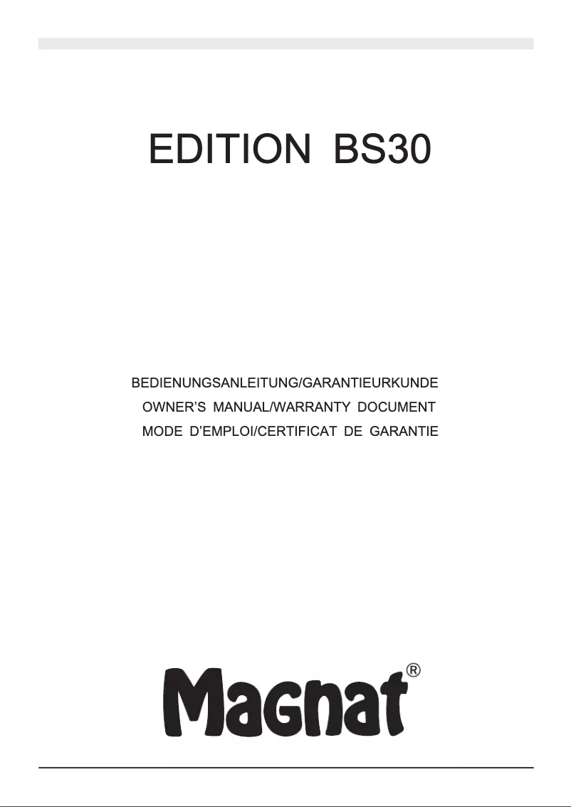 Página 1 del manual Manual de usuario Magnat Edition BS 30