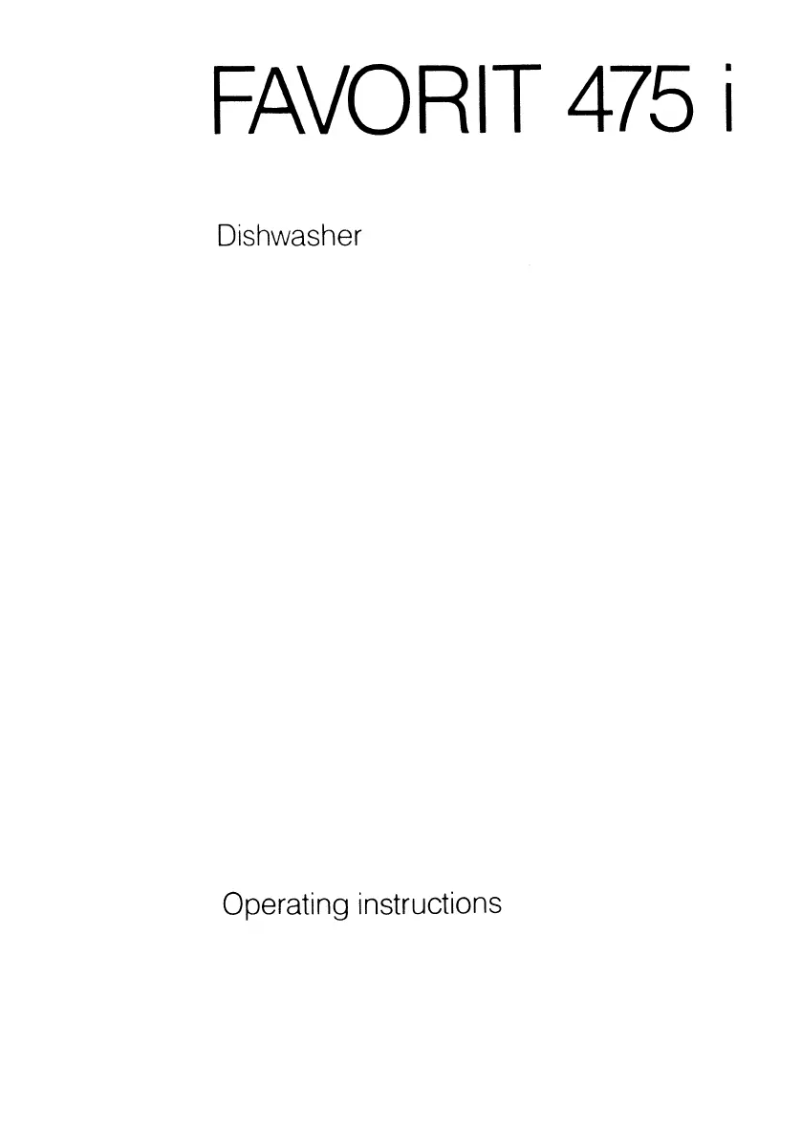 Image de la première page du manuel de l'appareil Favorit 475