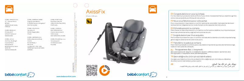 Page 1 de la notice Manuel utilisateur Bebe Confort AxissFix
