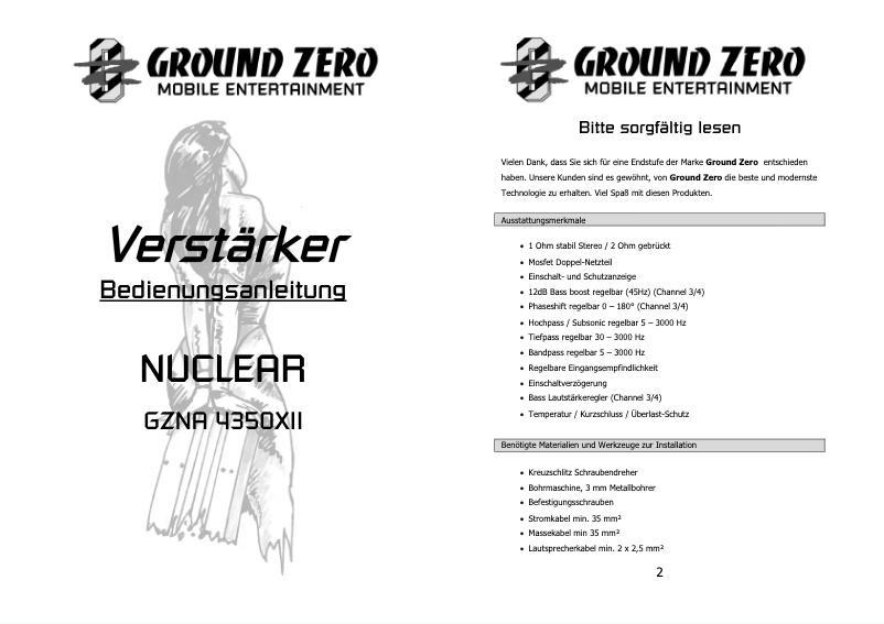 Página 1 del manual Manual de usuario Ground Zero GZNA 4350XII