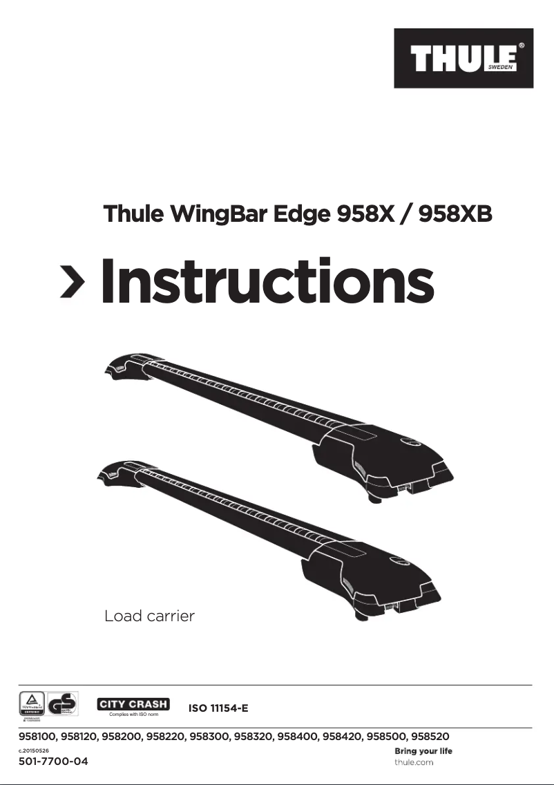 Página 1 del manual Manual de usuario Thule WingBar Edge S