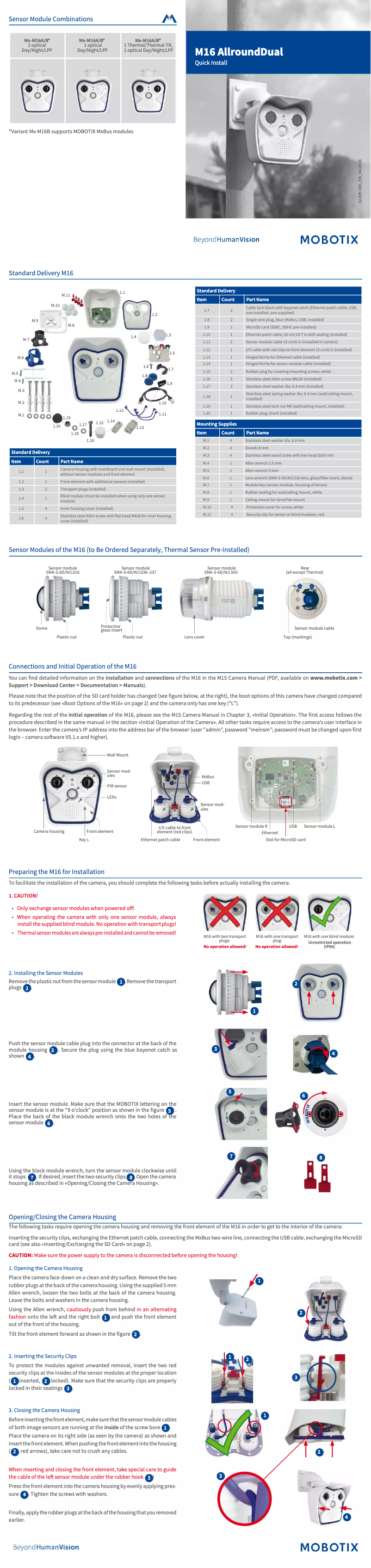 Page 1 of the manual User Manual Mobotix MX-M16A-6D6N061
