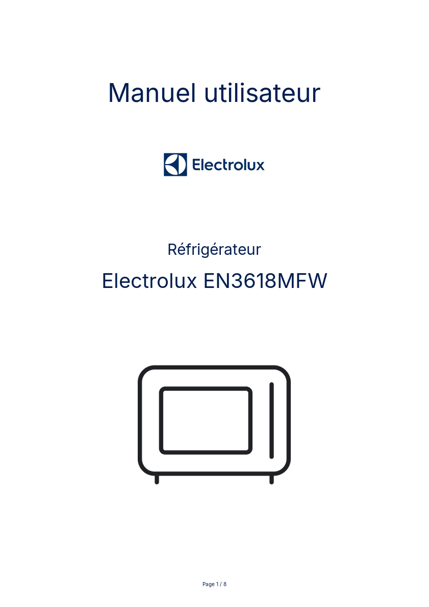 Page n°1 - Manuel utilisateur Electrolux EN3618MFW