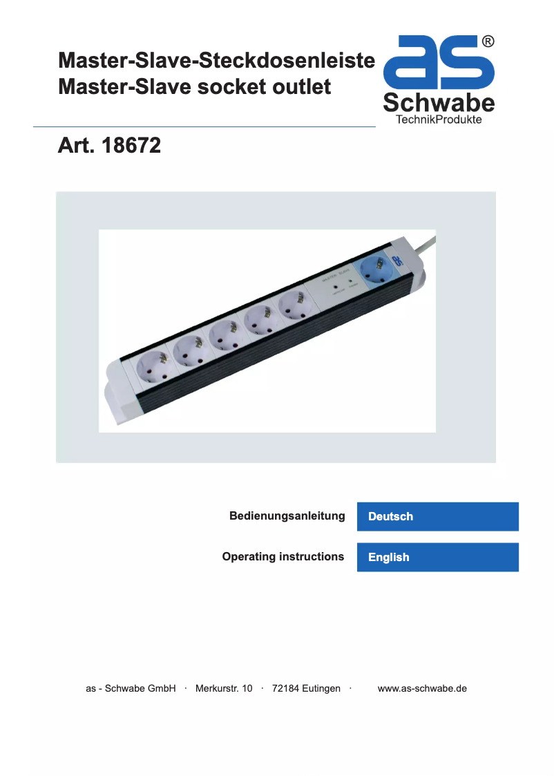 Page 1 de la notice Manuel utilisateur AS Schwabe 18672
