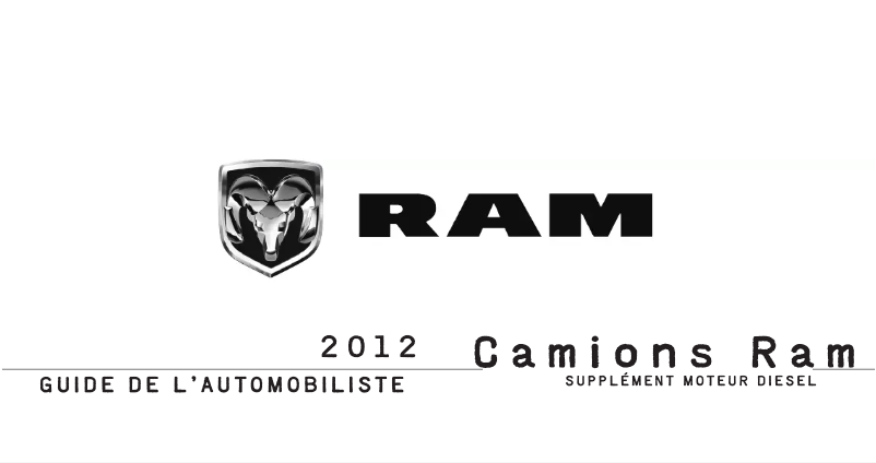 Page 1 de la notice Manuel utilisateur RAM 4500 Chassis Cab (2012)