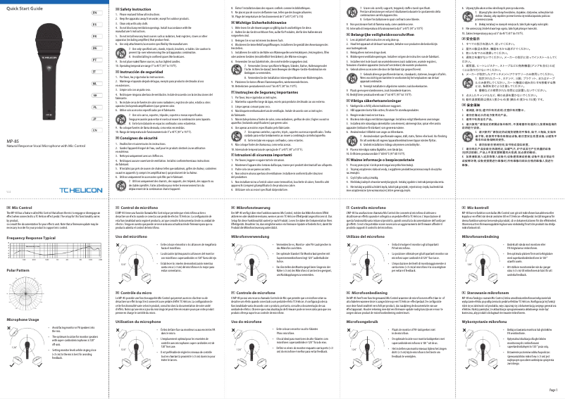 Page n°1 - Manuel utilisateur TC Helicon MP-85