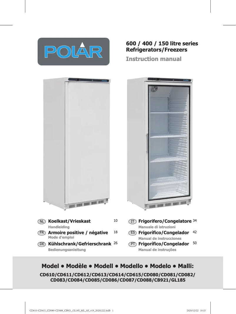 Page 1 de la notice Manuel utilisateur Polar CD087