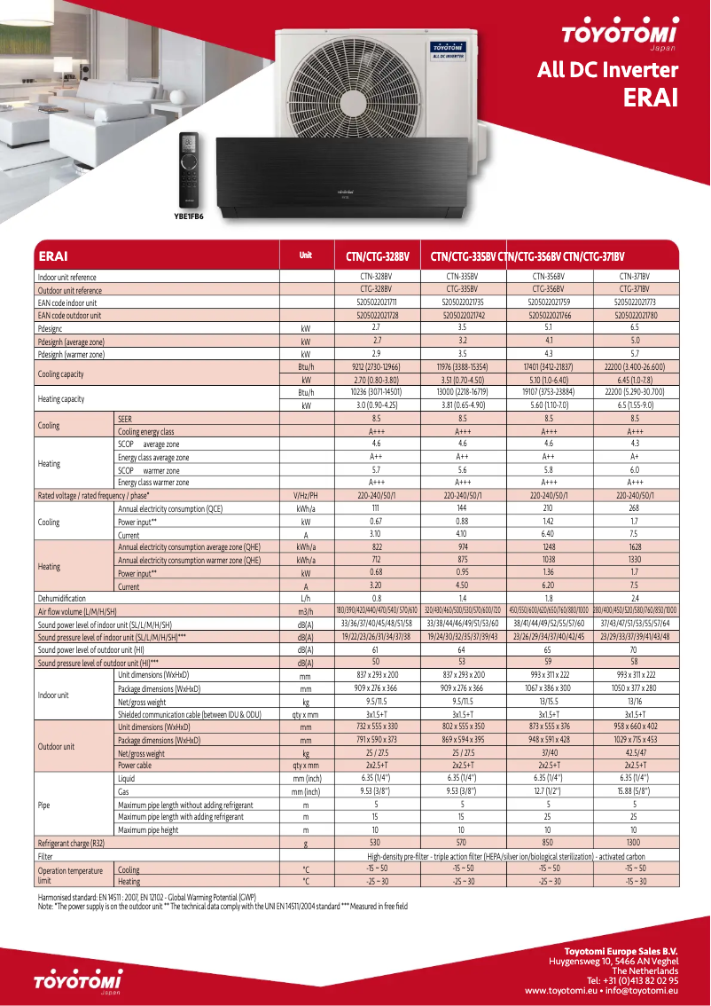 Page n°1 - Fiche technique Toyotomi CTN/CTG-335BV