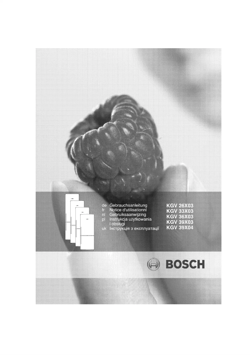 Page n°1 - Manuel utilisateur Bosch KGV36X03