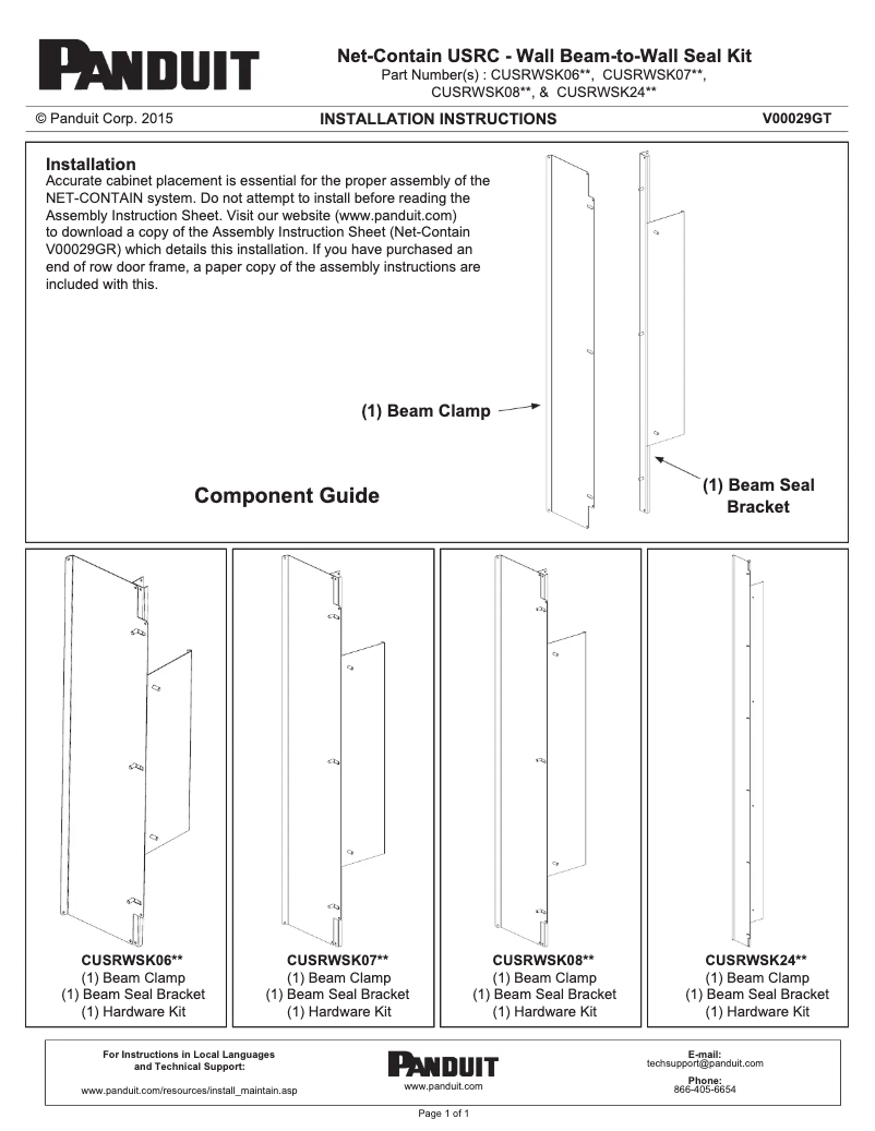 Image de la première page du manuel de l'appareil CUSRWSK07B1