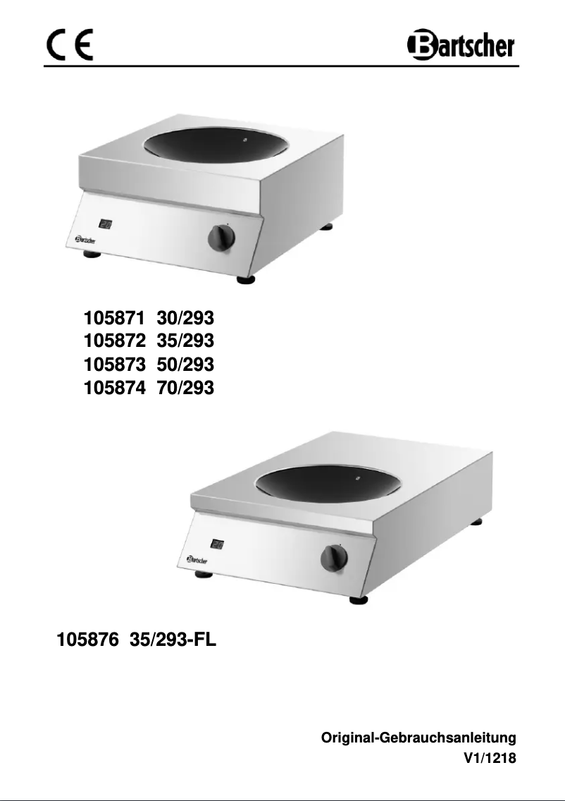 Page n°1 - Manuel utilisateur Bartscher 105873