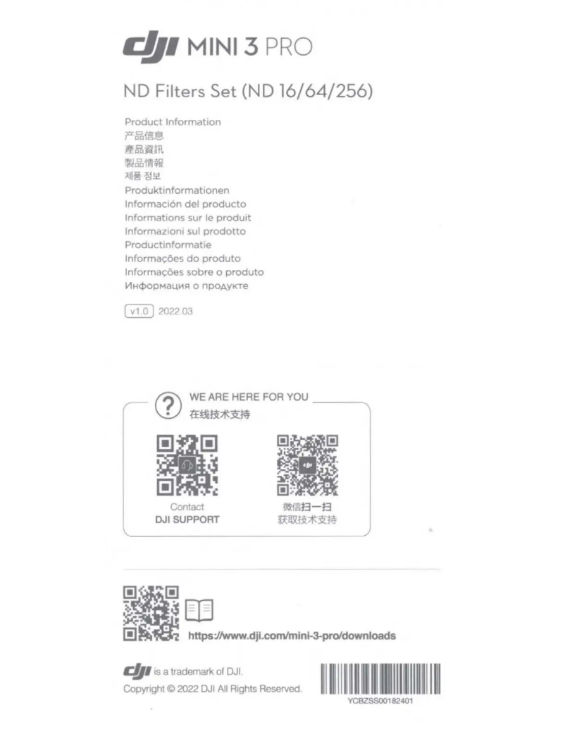 Image de la première page du manuel de l'appareil Mini 3 Pro ND Filter Set
