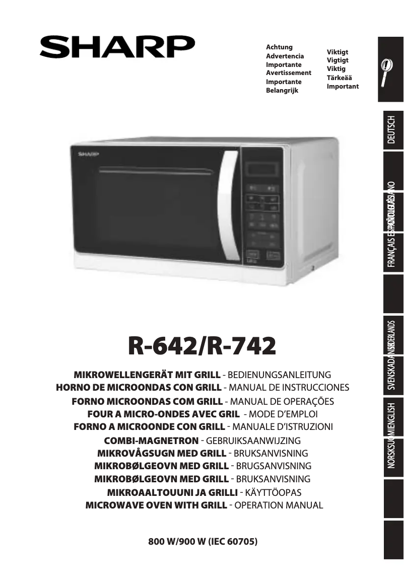 Image de la première page du manuel de l'appareil R-742BKW