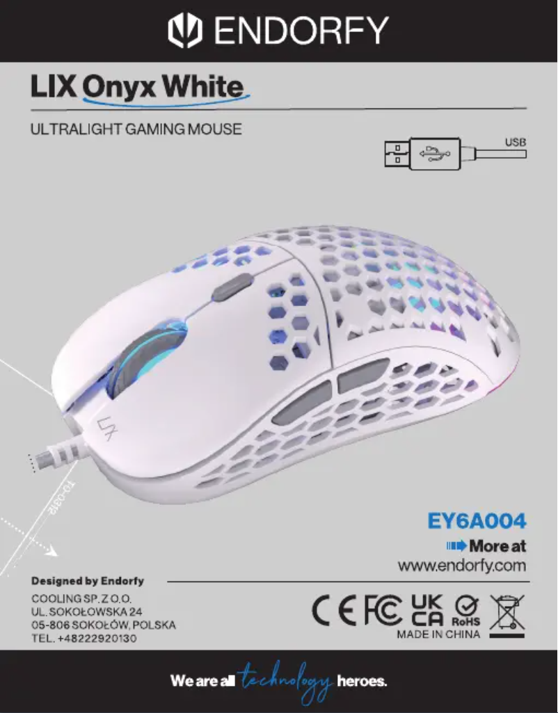 Page 1 de la notice Manuel utilisateur ENDORFY LIX Onyx White