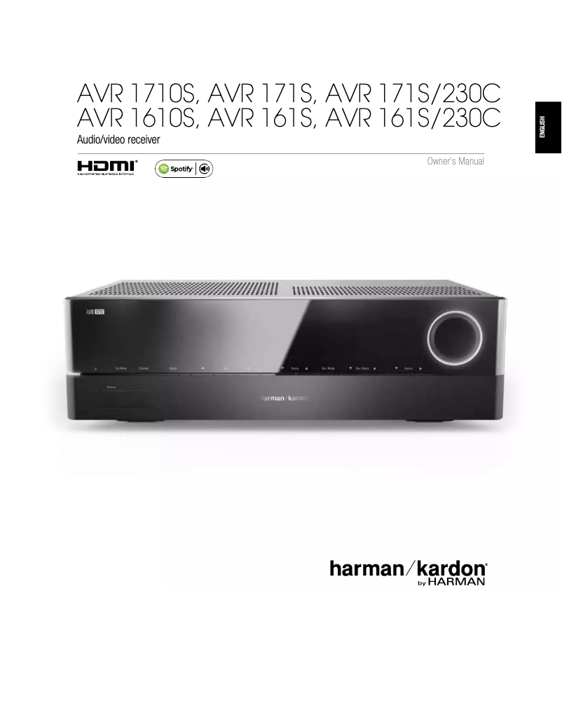 Página 1 del manual Manual de usuario Harman Kardon AVR 171S
