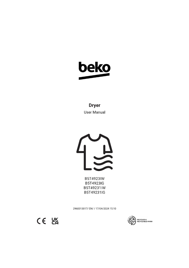 Page 1 de la notice Manuel utilisateur Beko B5T49231IG