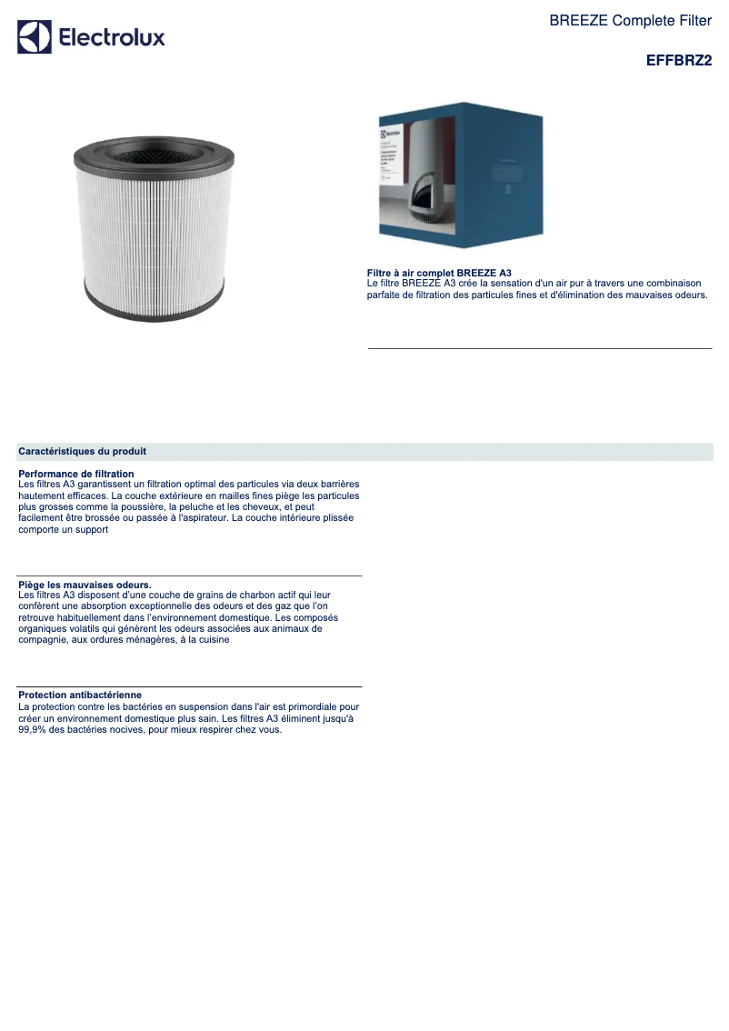 Page n°1 - Fiche technique Electrolux EFFBRZ2