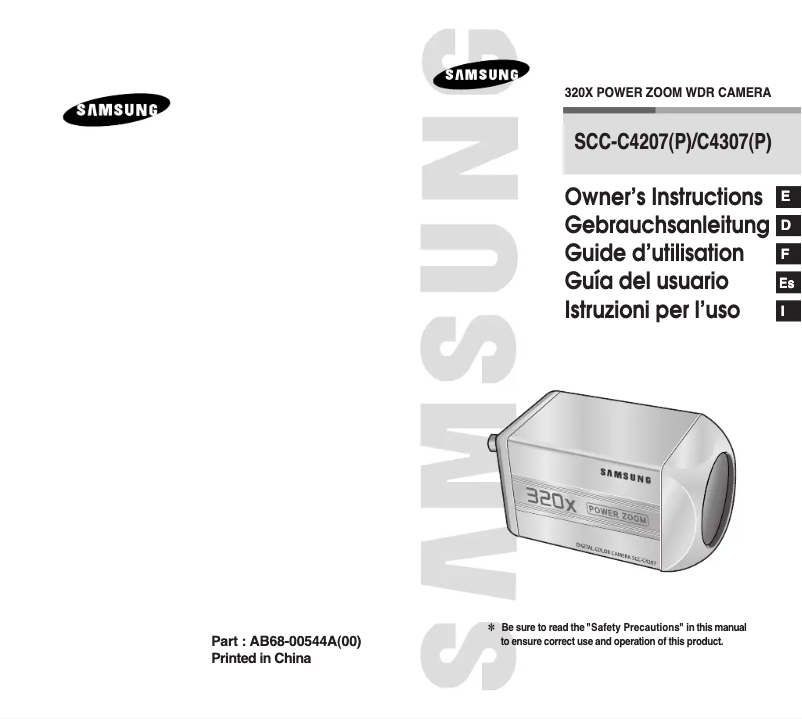 Image de la première page du manuel de l'appareil SCC-C4307N