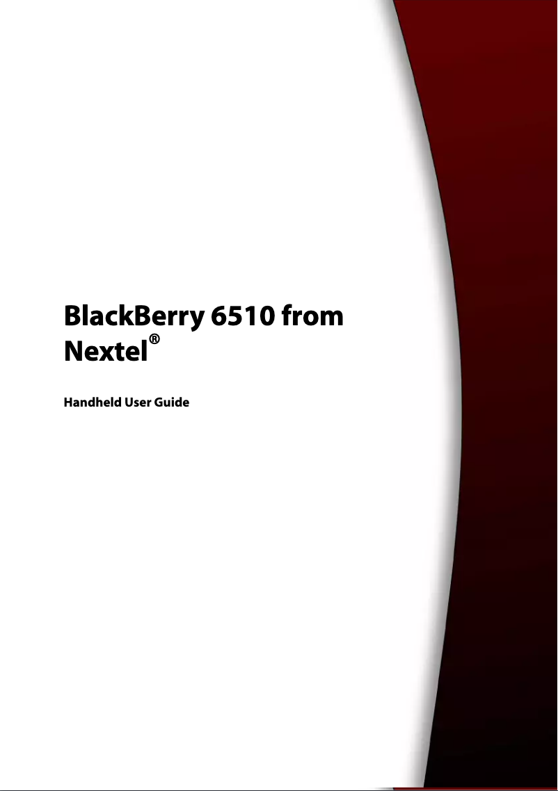 Page 1 de la notice Manuel utilisateur BlackBerry 6510