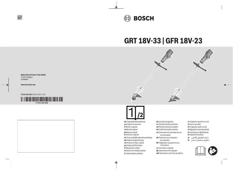 Imagen de la primera página del manual del dispositivo GRT 18V-33 Professional